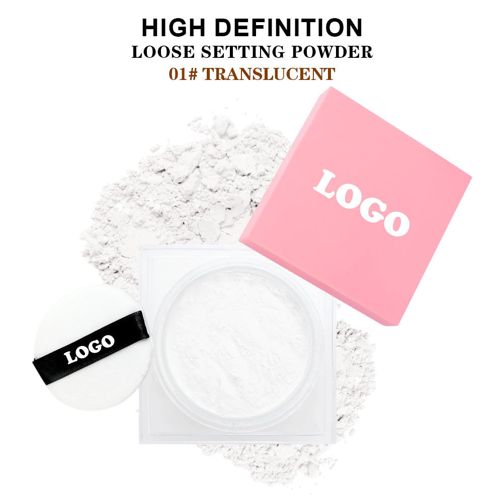Loose Setting Powder Face Makeup Foundation Vegan Cosmetics Natural Pink Package Matte Compact Powder Loose Setting Powder Face Makeup Foundation Vegan Cosmetics Natural Pink Package Matte Compact Powder Custom Logo