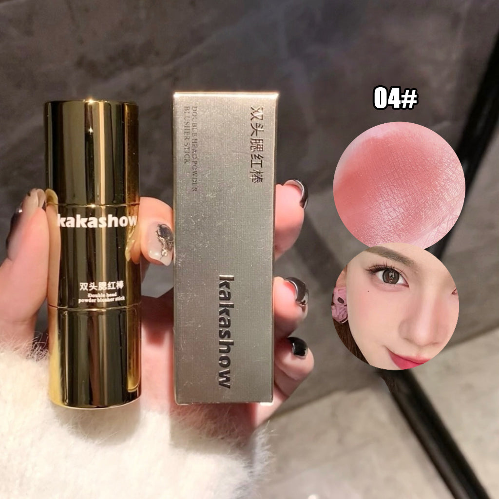 Double-ended Blush Stick Sponge Soft Face Brightening Low Saturated Blusher Cream Peach Pink Cheek Tint Korean Makeup Cosmetics