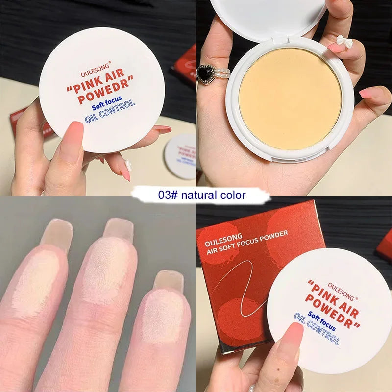 Pressed Powder Transparent White Brighten Oil Control Concealer Lasting Natural Face Makeup Setting Powder Waterproof Cosmetic