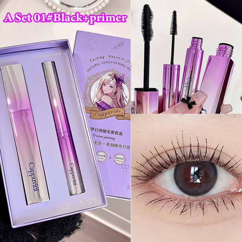 Waterproof Mascara Curling Primer Set Lengthening Volumizing Eyelash Extension Black Brown Natural Eyelash Enhance Smudge-Proof