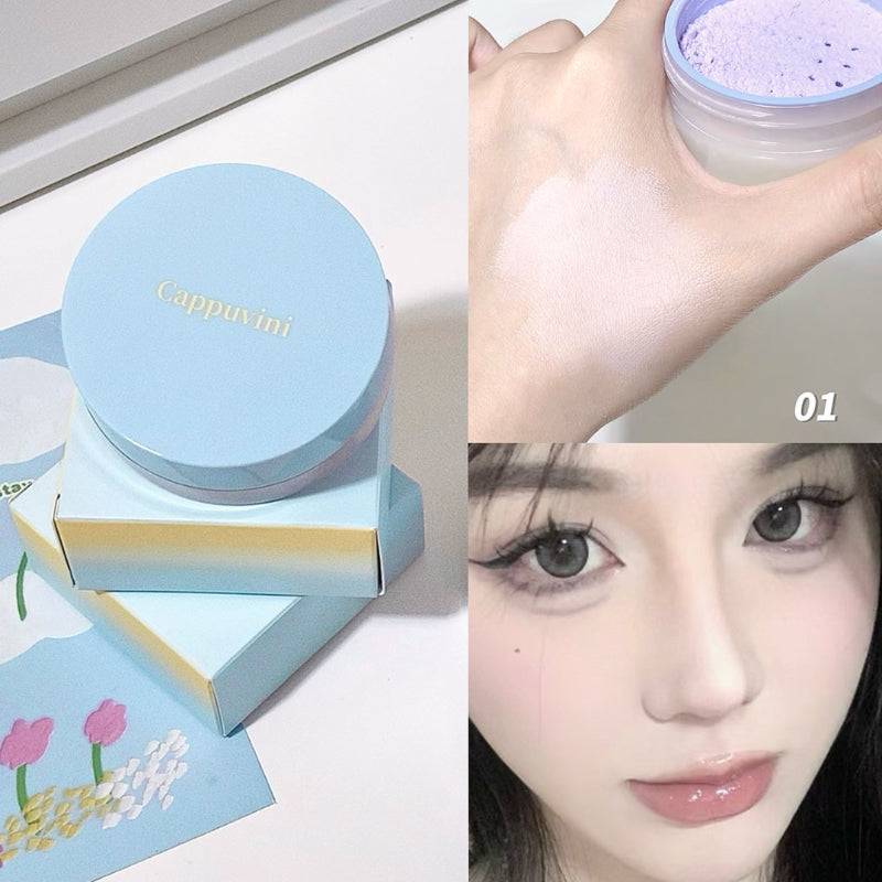 Mini Blue Box Loose Powder — Matte Finish Oil-Control Long-Lasting Setting Powder for Students
