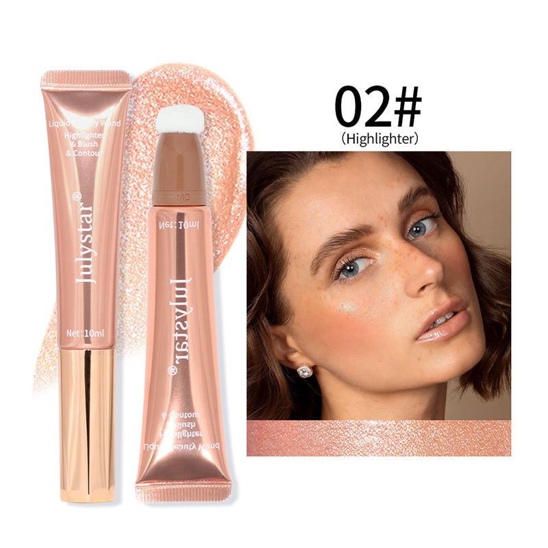 Shimmer Liquid Blush Highlighter Natural Matte Brighten Face Bronze Contour Pen Cushion Blusher Stick Rouge Rubor Korean Makeup