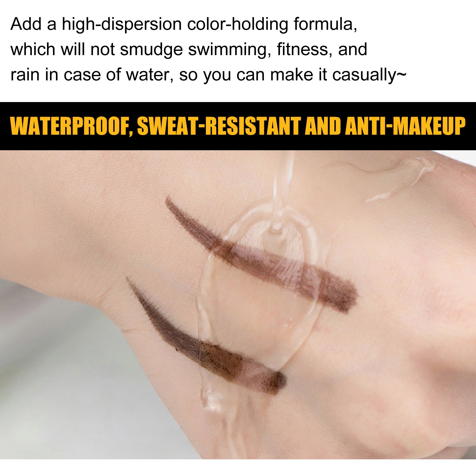 Light Brown Eyebrow Tint - Waterproof Smudge-proof Natural 3D Wild Brows Long Lasting Color Vegan Formula Easy Apply