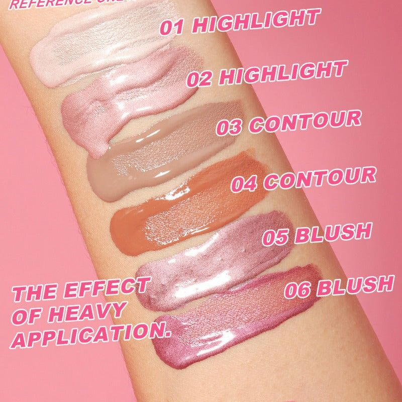 Liquid Air Cushion Highlight Blush Stick Contour Pearlescent Delicate Shimmer Stick Powder Blusher Liquid Skin-friendly Makeup