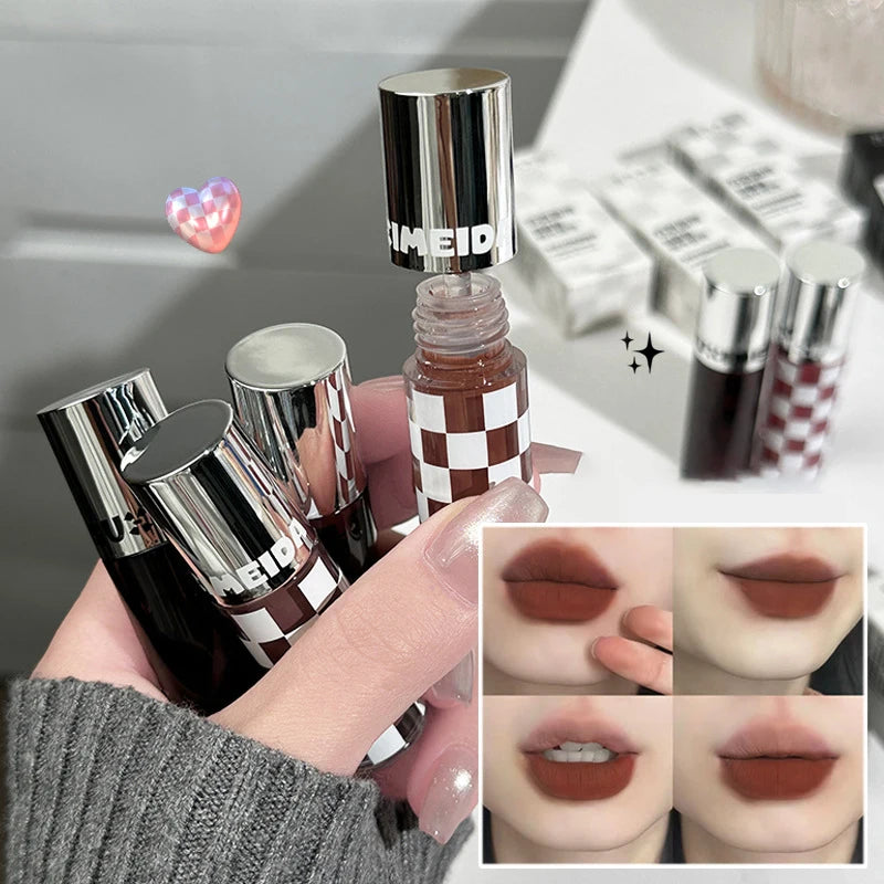 Matte Lipstick Punk Dark Red Lip Gloss Waterproof Lasting Smoky Nude Purple Matte Lipstick Natural Chocolates Lip Tint Makeup
