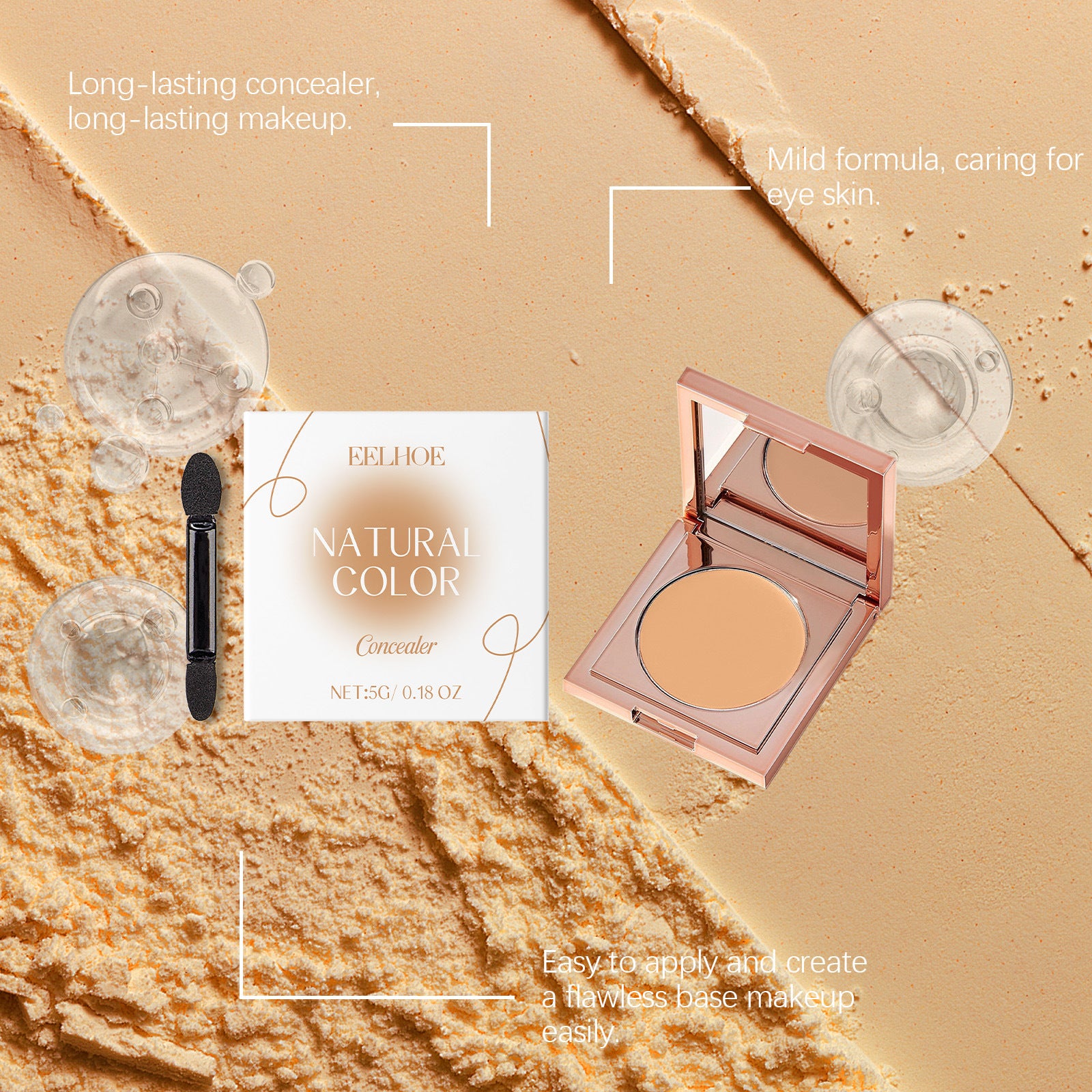 Hydrating Concealer Even Skin Tone Cover Dark Circles Acne Pores Long Lasting Makeup Brightening Skin Breathable Makeup Products