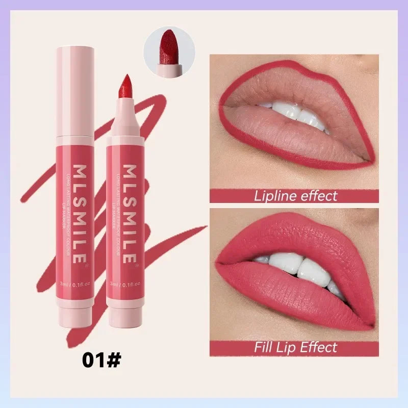 Hydrating Waterproof Lip Stain Matte Lip Liner Marker Pen Lipstick Lasting Colour Lipstick Contour Pen with A Natural Effect