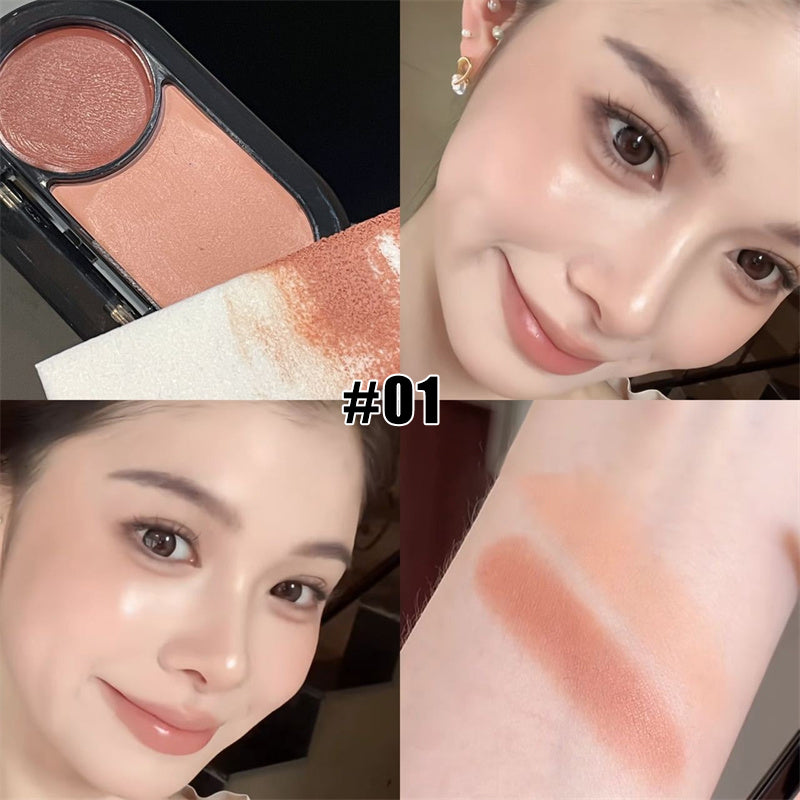 Multi-Use Two-color Blusher Pearlescent Matte Highlight Contour Makeup Natural Nude Blush Lipstick Eye Shadow Brightening Cream