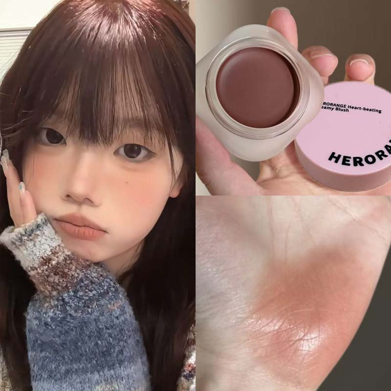 Chestnut Red Blush Cream Makeup Cheek Rouge Rose Brown Mud Palette Waterproof Monochrome Brighten Facial Delicate Moisture Blush
