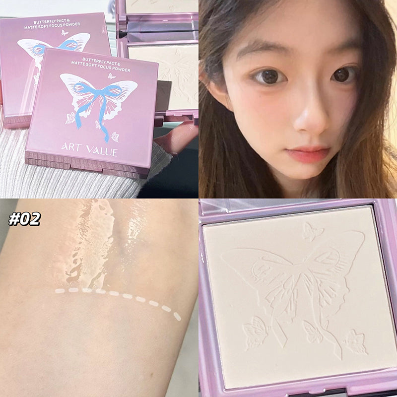 Art Value Butterfly Matte Soft Focus Pressed Powder for Setting and Touch-up Light and Long-lasting