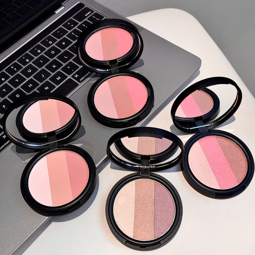 Three-color Blush Matte Pearlescent Contouring and Long-lasting Powder Delicate Three-Color Rouge