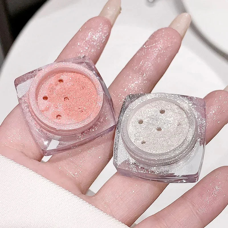 Shimmer Highlighter Powder Fine Sparkling Sequins Pearly Natural Pearlescent Highlight Face Body Brightening Contouring Makeup