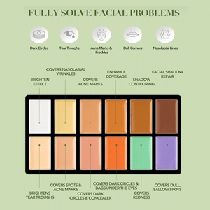 12-Color Concealer Foundation Cream Covers Acne Marks Dark Circles Full Coverage Suit for All Skin Primer Makeup Cometics