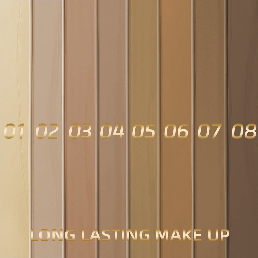 8-Color Face Foundation Cream Oil-Control Matte Concealer Waterproof Liquid Full Coverage Nude Base Professional Makeup Products