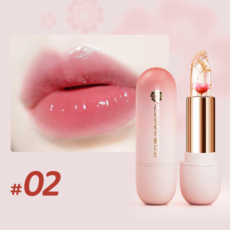 Blue Rose Petal Lip Balm Color-changing Jelly Lipstick Hydrating Non-Sticky Crystal Flower Lip Stain Makeup Skin Care