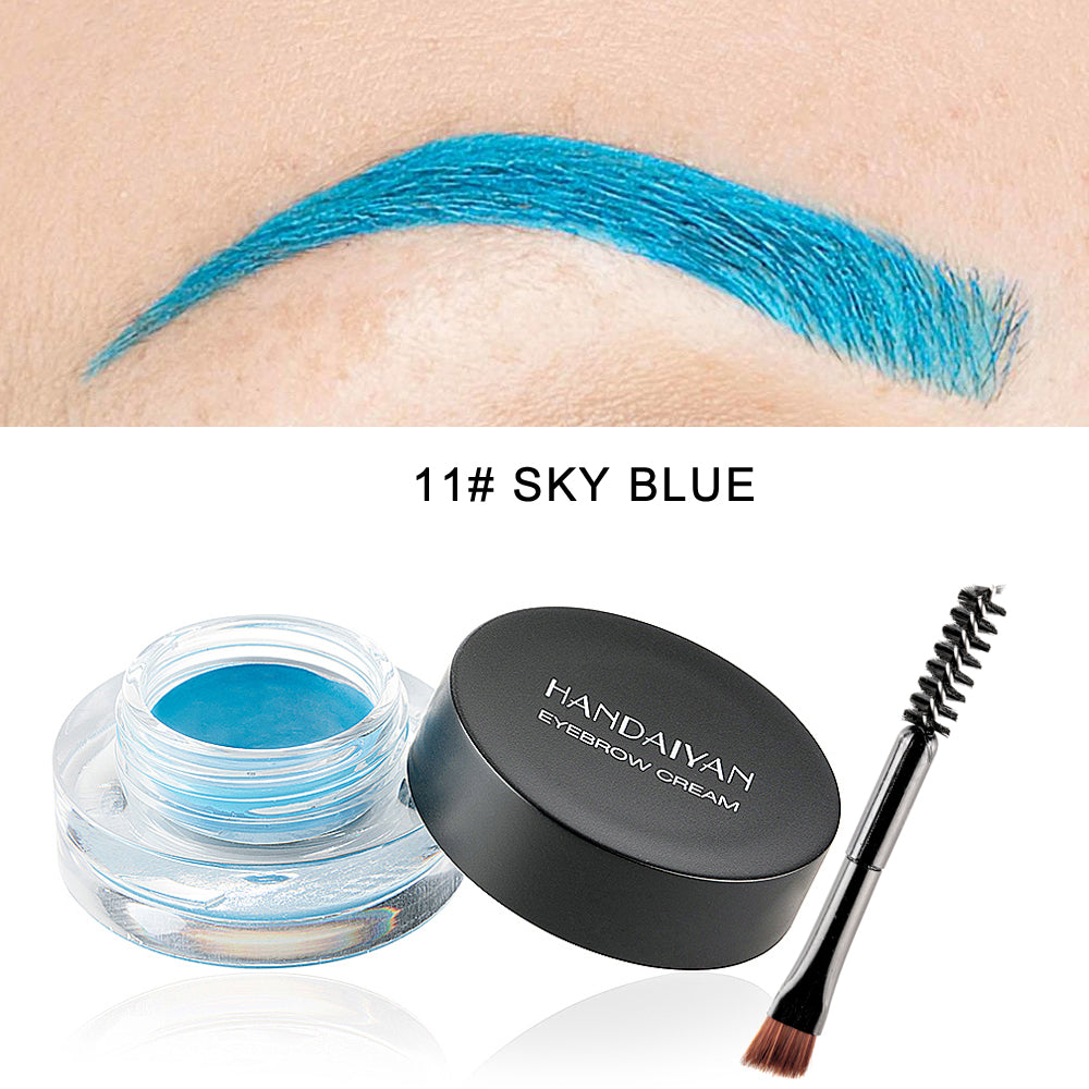Colorful Eyebrow Cream Gel High Pigment Brows Tint Waterproof Long lasting Eye Brow Dye With Brushes Decorate Cosmetic