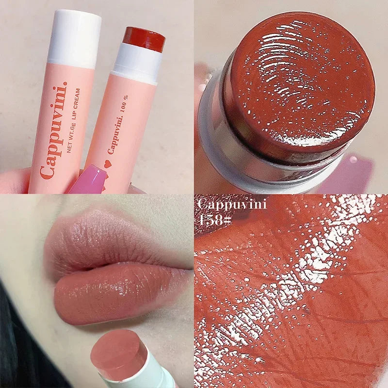 Jelly Tinted Lip Balm Moisturizing Colored Lip Stains Hydrating Waterproof Lipstick Gloss Base Pumpler Lip Care Primer Cream Set