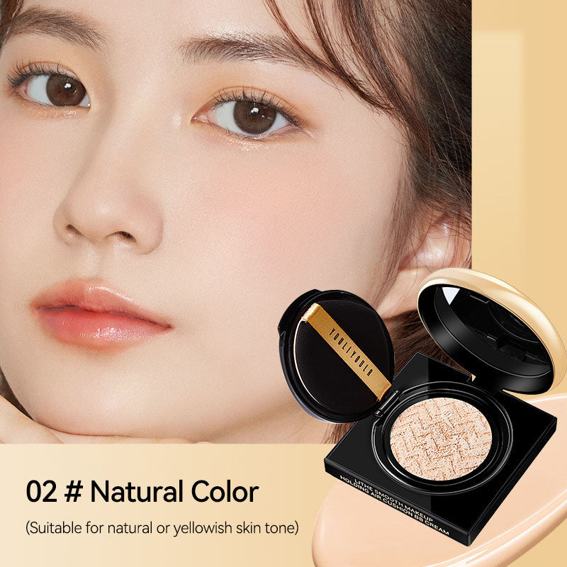 Concealing Cushion BB Cream — Non-Caking Long-Lasting Waterproof Oil-Control Smudge-Proof Perfect for Gifts (Includes 2 Ref