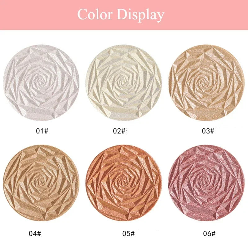 6 Colors Diamond Highlighter Powder Palette Glitter Face Contour Brighten Makeup Shimmer Ultra-concentrated Illuminate Cosmetic
