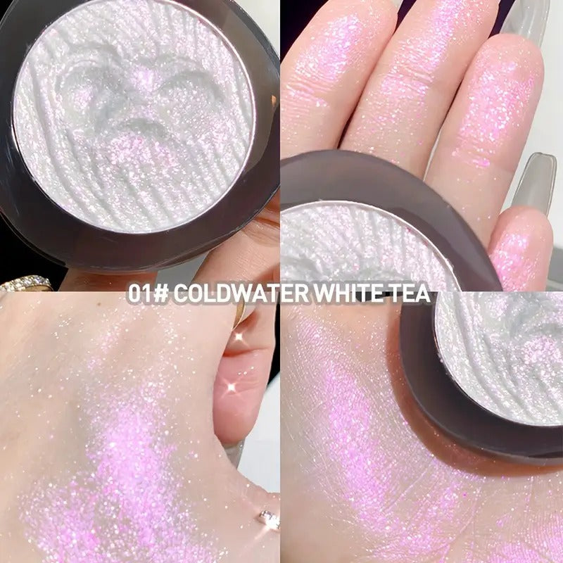 4-Color Diamond Highlighter Powder Palette Waterproof High Gloss Glitter Body Highlight Eyeshadow Face Contour Illuminator Makeu
