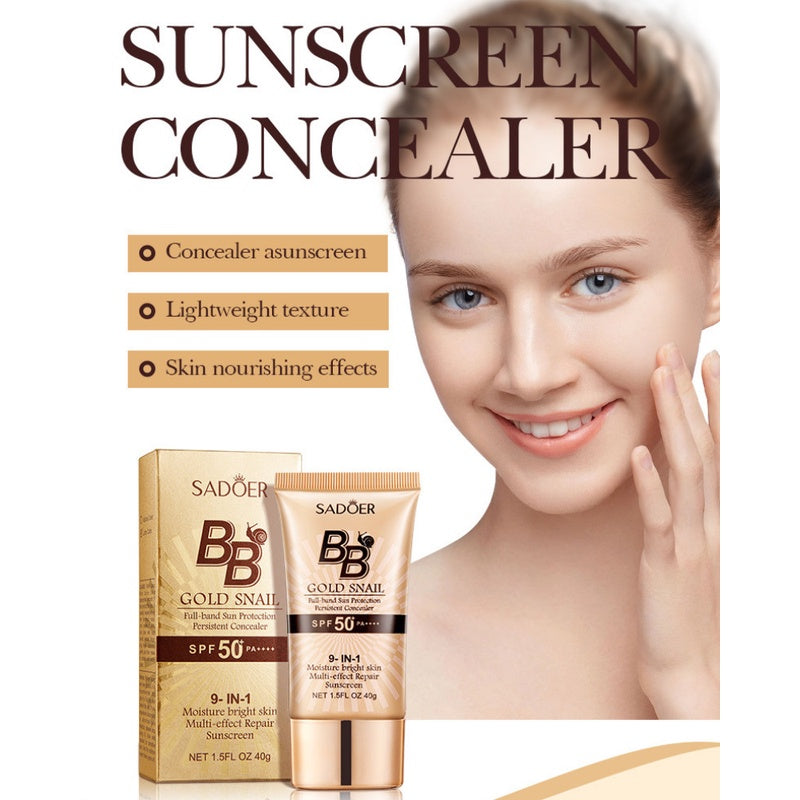 Gold Snail Sunscreen BB Cream Foundation Concealer Moisturizing Isolation Cream SPF50+PA+++ 40g
