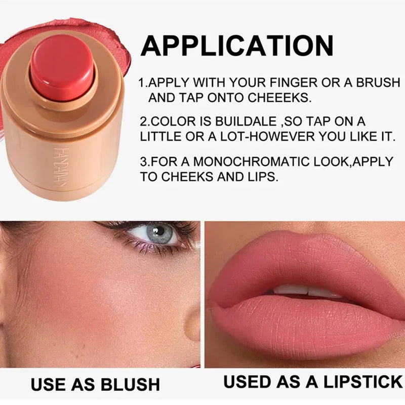 New Cheek Blush Cream Blusher Stick Lip Lift Complexion Long-lasting Waterproof Simple Tint High Pigment Pocket Blush Makeup