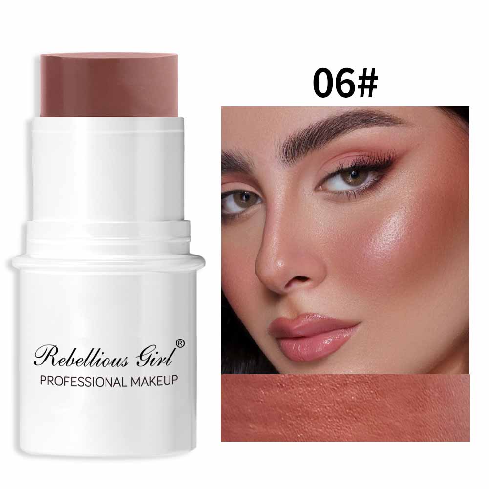 Lazy highlighter  sun-bleached rouge  pearlescent blush   blush stick  ingle-color matte blush  easy to color  durable and waterproof