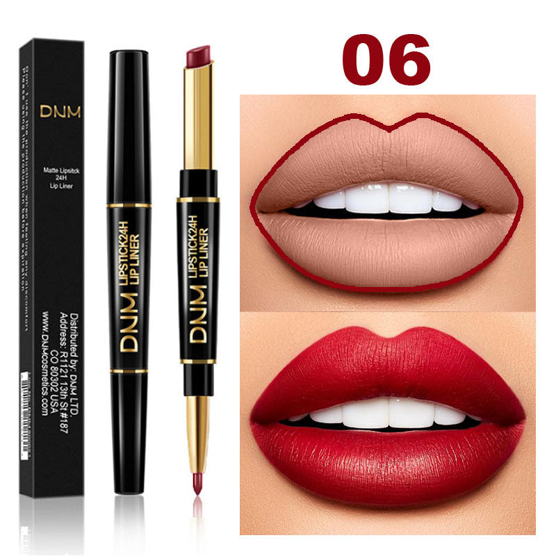 12 Colors Matte Lipstick Lip Liner 2 In 1 Lasting Makeup Double Head Lipliner Lip Stain Durable Waterproof Lip Cosmetic