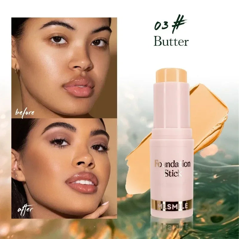 Face Makeup Stick Foundation Cream 6 Color Moisturizing Full Coverage Dark Skin Tone Natural Matte Concealer Professional Makeup