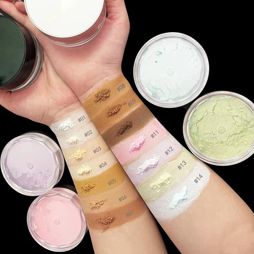 Makeup Loose Powder Custom Logo Talc Tree Paraben Free Vegan Setting Powder High Quality Cosmetics Wholesale Bulk 16pcs