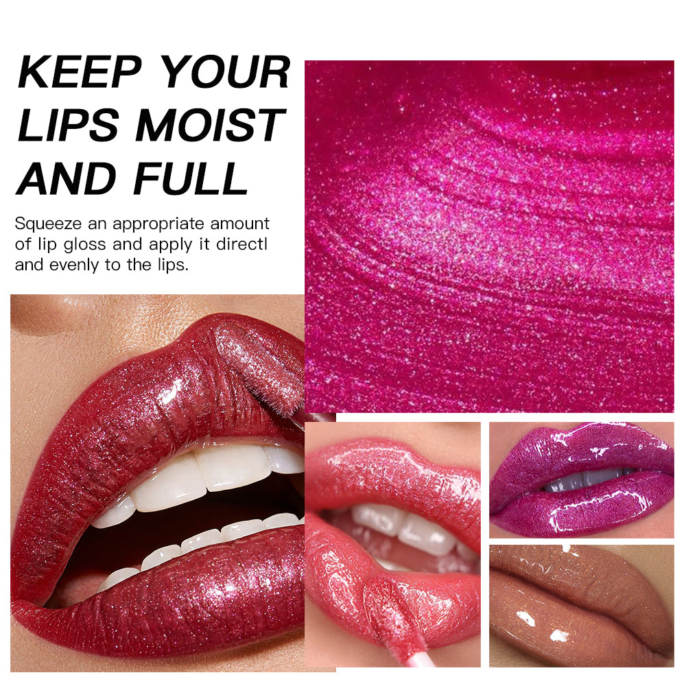 12 Colors Glitter Lip Gloss Long Lasting Diamond Pearlescent Metallic Liquid Lipstick Moisturizing Lip Glaze