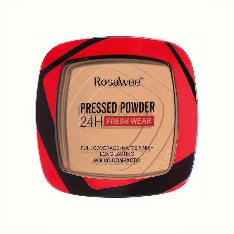 Full Coverage Pressed Powder Foundation With Puff Applicator, 24H Wear Matte Control Oil Foundation Long Lasting Face Makeup