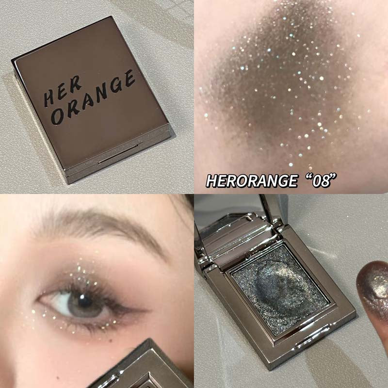 Metallic Glitter Eyeshadow Cream Sparkling Mousse Shimmer Highlighter Pressed Pigments Ice Purple Pearlescent Eyeshadow