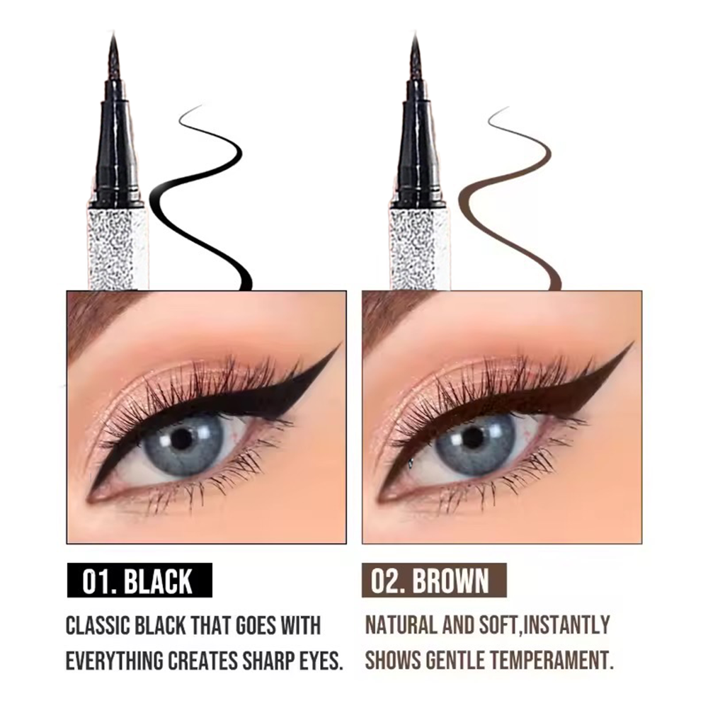 Starry Eyeliner Pen Waterproof & Smudge-Proof Quick-Dry Long-Lasting Matte Finish Multi-Look Eye Makeup Safe for All Skin Types