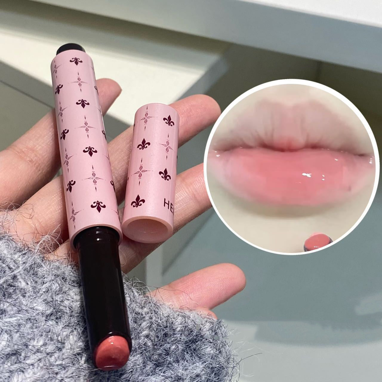 Purple Shimmer Lip Jelly Pen Moisturizing Mirror Water Light Solid Lip Gloss Film-forming Non-Fading GlossLip Glosses