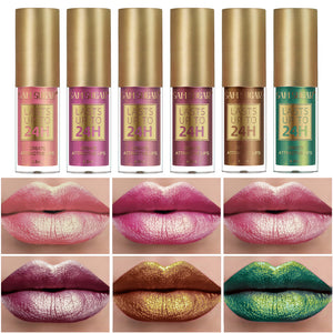 6 Colors Chameleon Lip Gloss Long Lasting Waterproof Non Stick Cup Sweat Proof Pearl Shine Lipstick For Women makeup Cosmetics