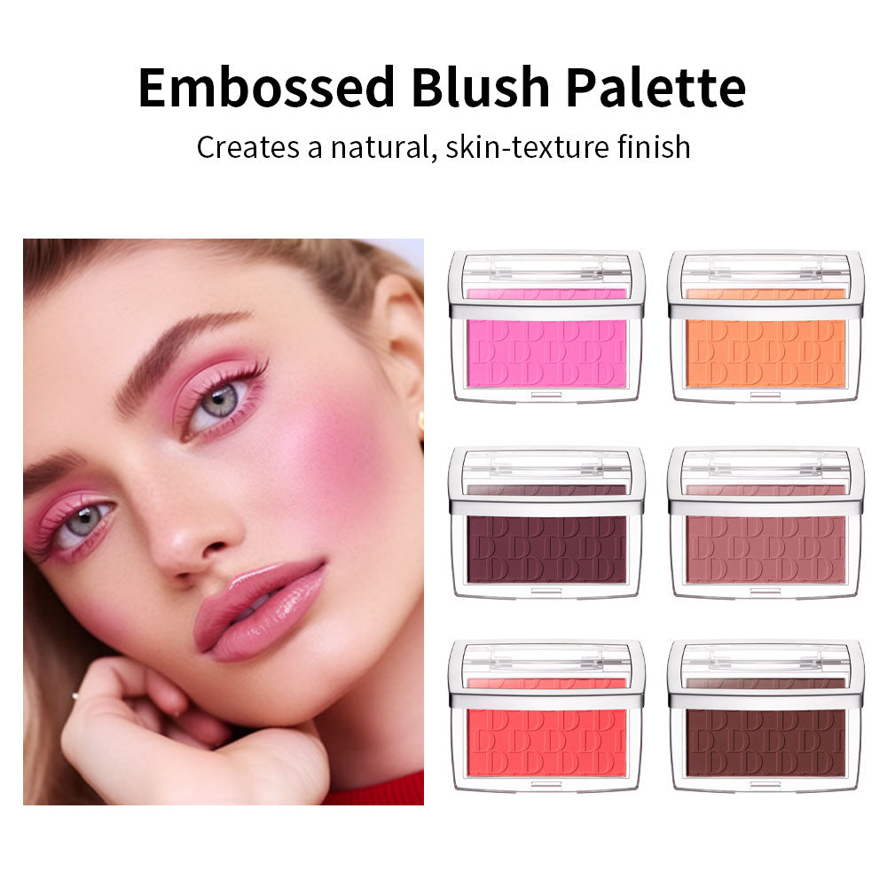 Brightens Embossed Blush Palette Rosy Blusher Facial Blush Powder 3D Relief Blush Palette Brown Cheek Contour Rouge Cosmetics