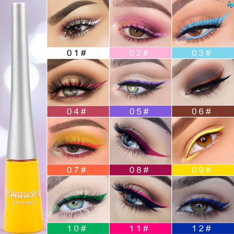 17 Colors Matte Liquid Eyeliner - Waterproof Eyeliner Pen Colorful Diamond Eye Shadow High Saturation Eyeliner Pen Eye
