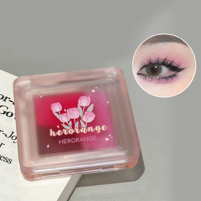 Mini three pieces of eye shadow matte Pearlescent flash to tender makeup not easy to fly powder white eyeshadow tray