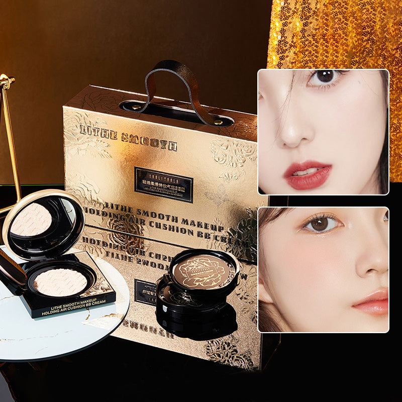 Concealing Cushion BB Cream — Non-Caking Long-Lasting Waterproof Oil-Control Smudge-Proof Perfect for Gifts (Includes 2 Ref