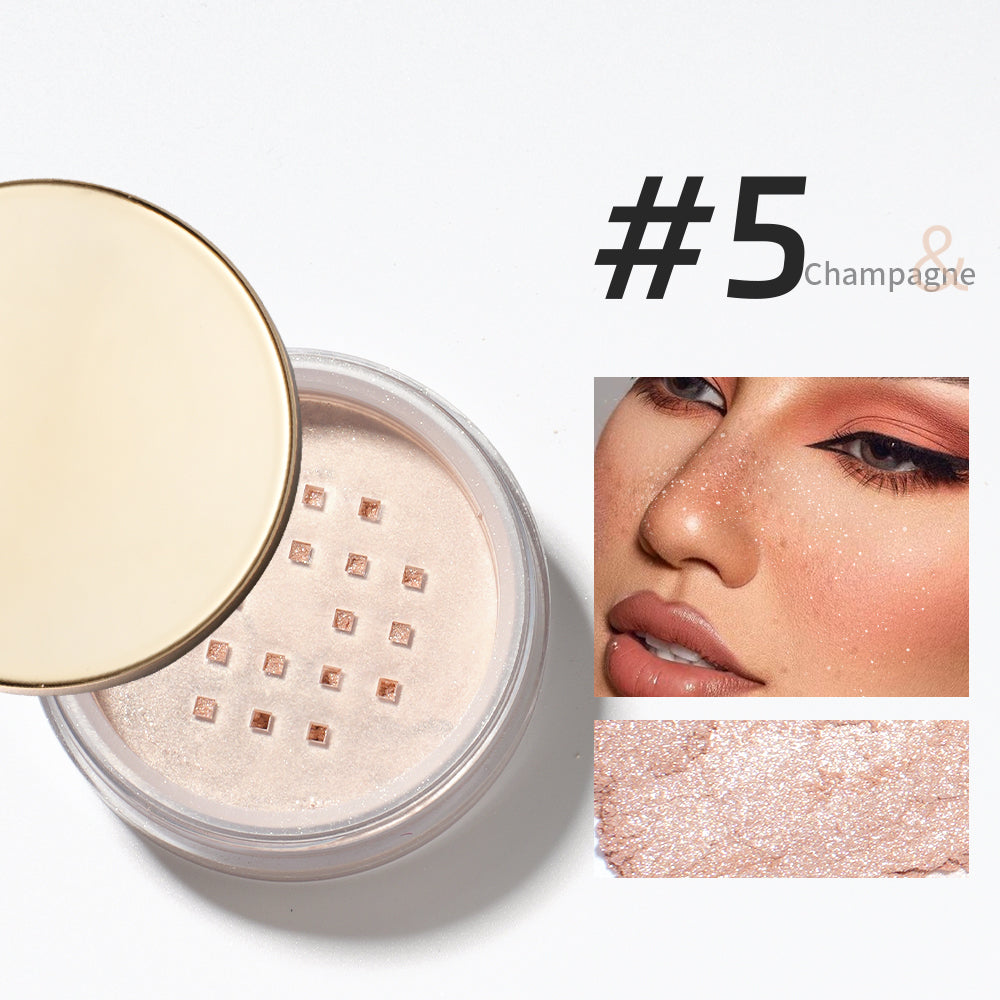 Lasting Oil Control Loose Powder Semi-Clear Glitter Diamond Finish Lightweight Breathable Concealer Setting Makeup Powder