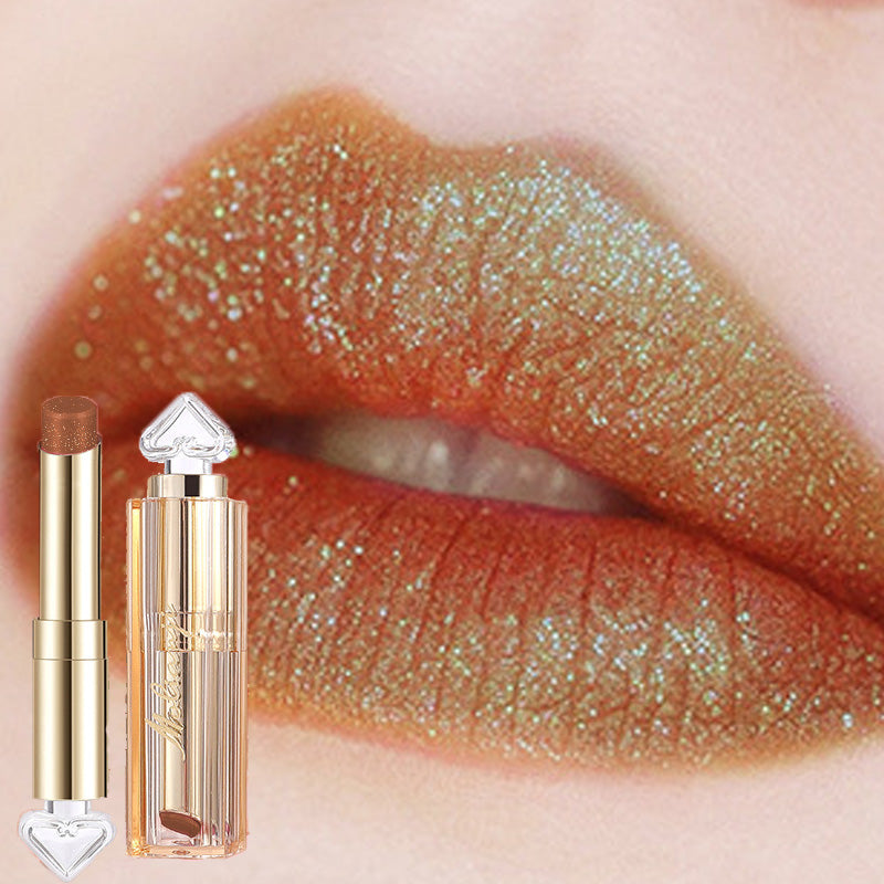 Waterproof Diamond Shimmer Matte Texture Pearlescent Glitter Velvet Lipstick 24H Long Lasting Diamond Lipstick Women Makeup 1PCS