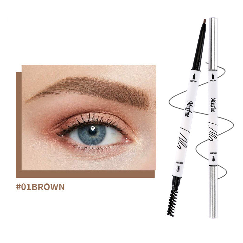Double Head Fine Tube Eyebrow Pencil High Pigment Waterproof Not Easy To Fade Suitable For Beginners Eye Cosmetics