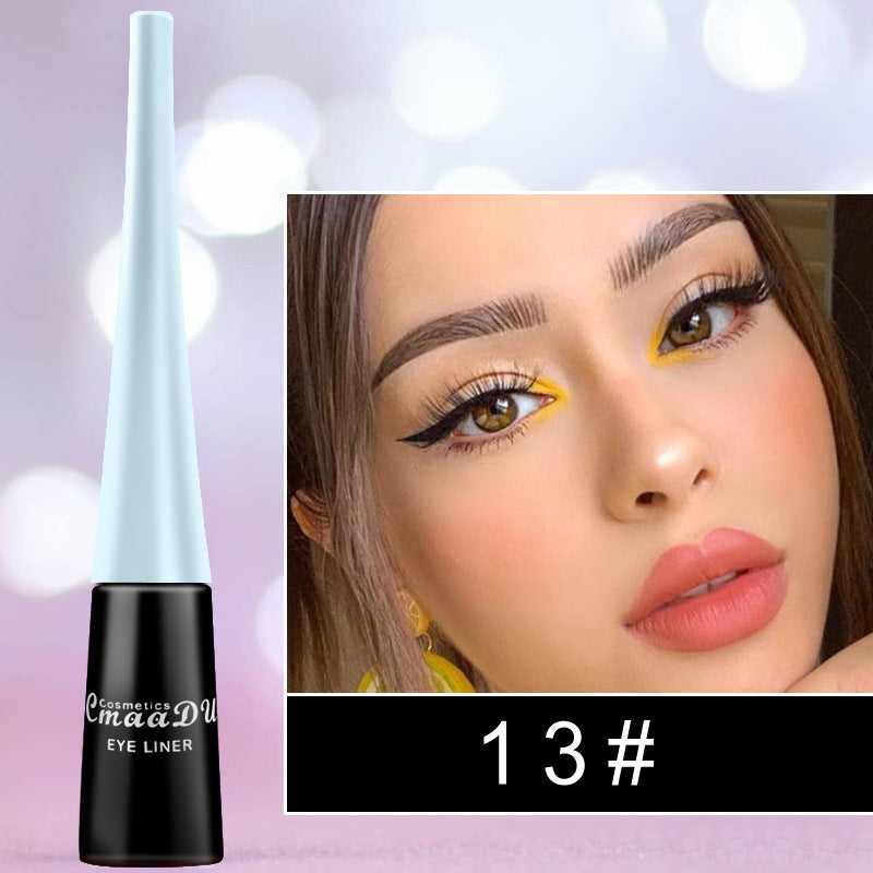 17 Colors Matte Liquid Eyeliner - Waterproof Eyeliner Pen Colorful Diamond Eye Shadow High Saturation Eyeliner Pen