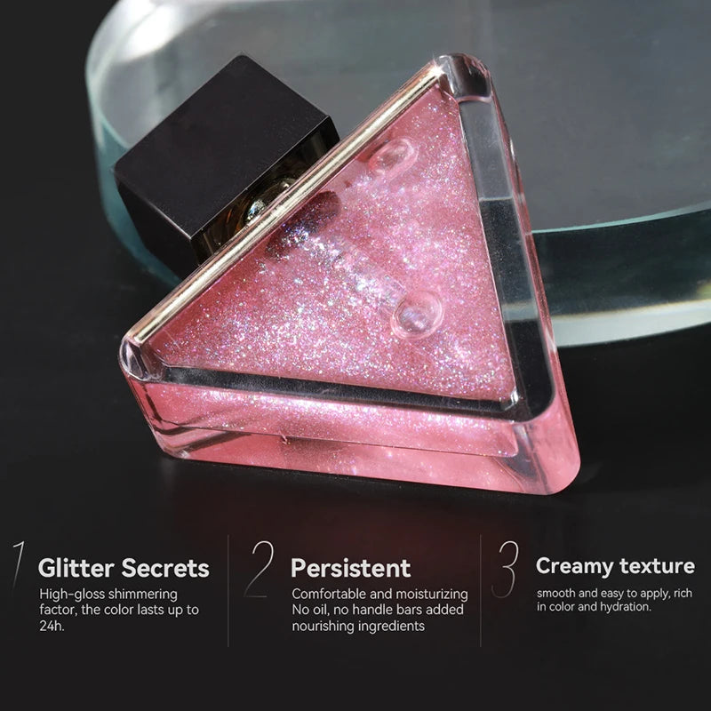 4-color Lipstick Moisturizing Lip Triangle Oil Transparent Lip Oil Natural Lip Enhancement Lip Gloss Hydrating Lipstick Makeup