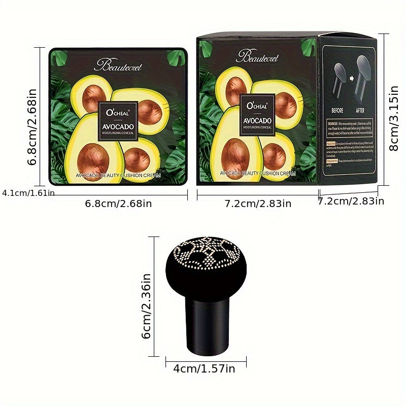 Avocado Mushroom Head Air Cushion  Moisturizing Long Lasting And Hydrating Concealer BB Cream For Brightening Skin