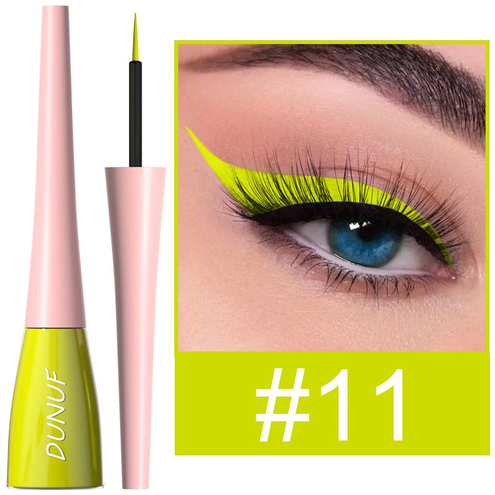 Matte Dark Green Liquid Eyeliner Pencil Waterproof Makeup Colorful Liquid Eye Liner Ultra-thin Long-Lasting Quick-Dry Eye Liner