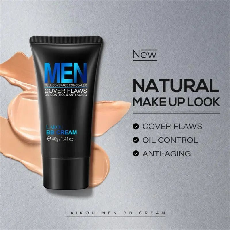 Men'S BB Cream Natural Waterproof for Oil Control Acne Treatment Concealer Skin Improvement Deep Cleansing Cosmetics 40g