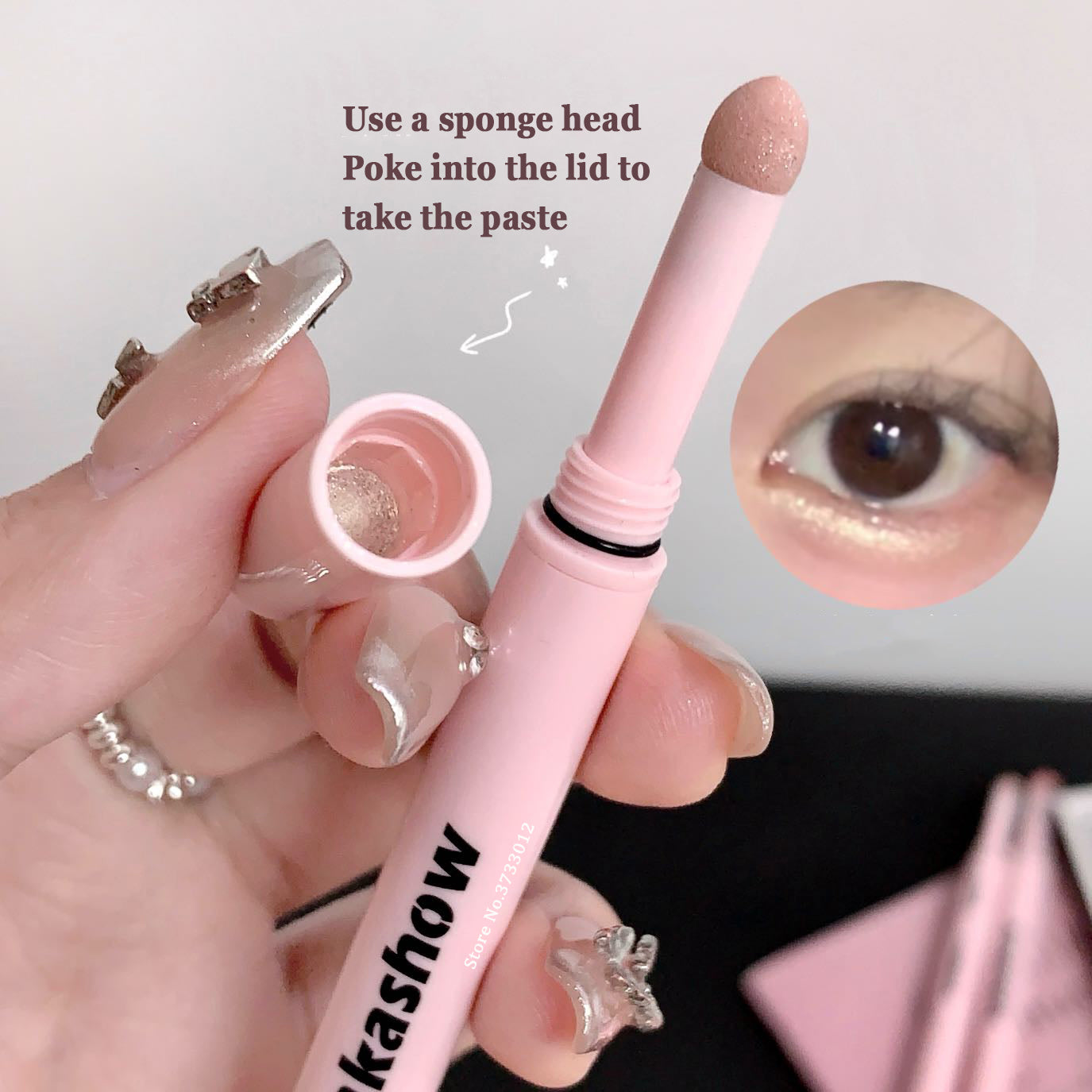 Double-head Gel Blade Eyeliner Pencil With Sponge Smudging Silkworm Pen High Gloss Powder Natural Brightens Eyeshadow Stick