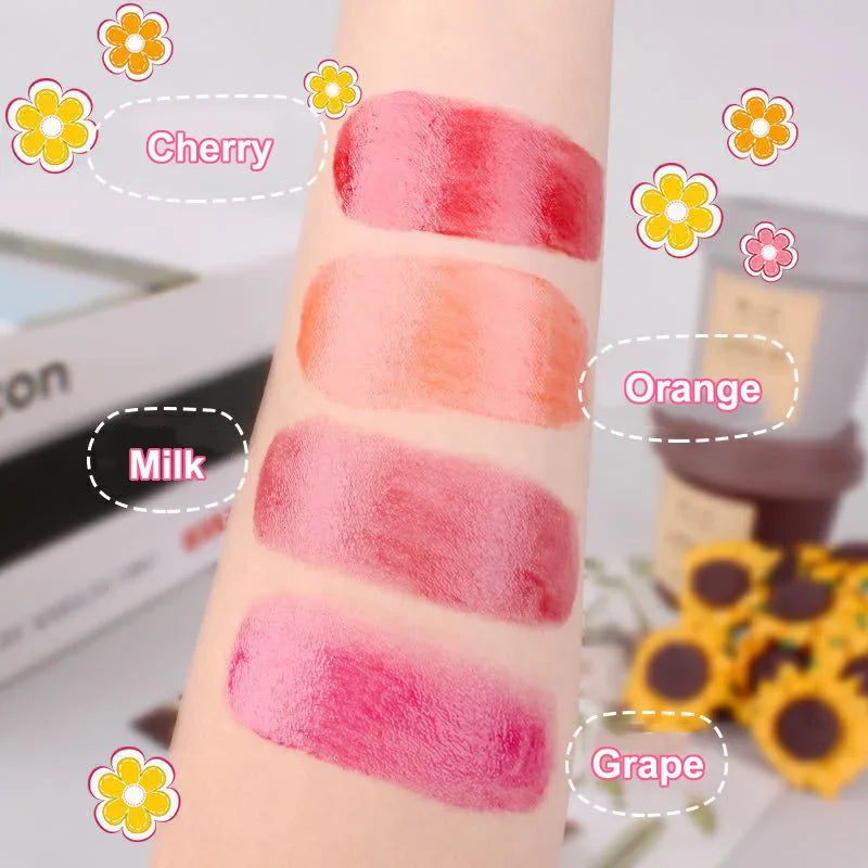 Fruit Lip Balm Set Moisturizing Clear Lip Primer Mask Cute Jelly Tinted Lip Gloss Stick Lighten Lines Plump Lips Care